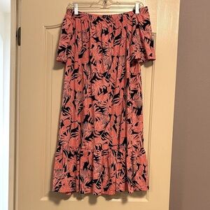 Lands' End Coral and Navy Patterned Apparel